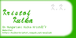 kristof kulka business card